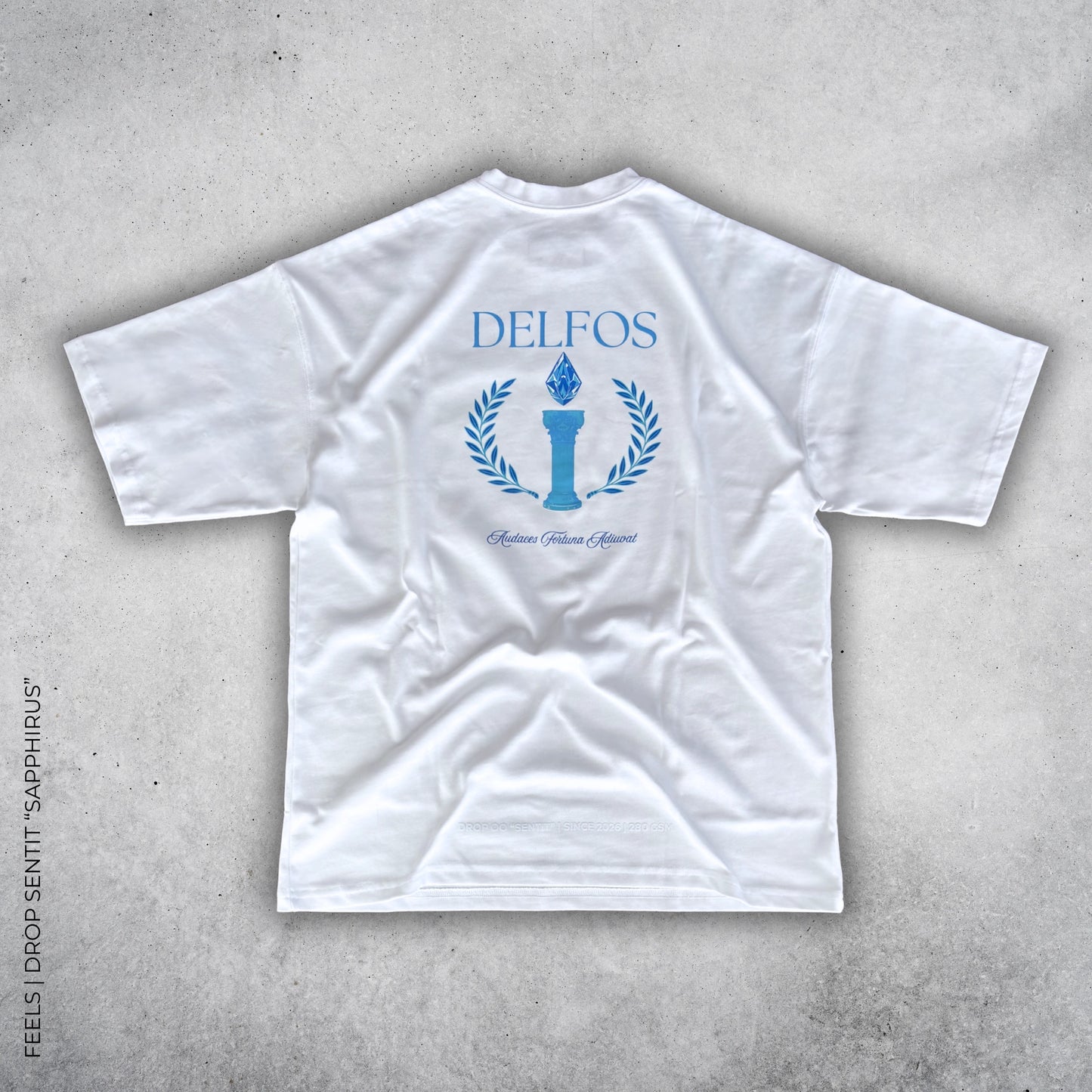 Diseño estampado polera oversize blanca Sapphirus - Feels Chile